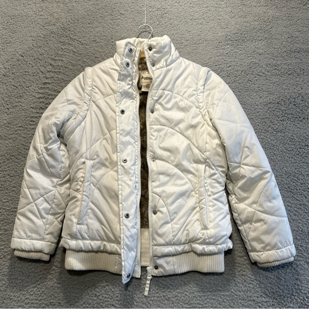 Jonathan Stone Down/Fleece Quilted Puffer Jacket Girl’s SizeMed  10/12 (White)